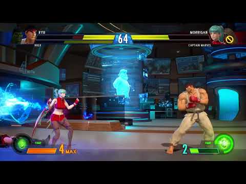 MARVEL VS  CAPCOM  INFINITE ryu/hulk vs captain marvel/morrigan