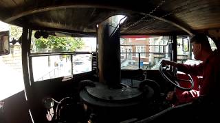 preview picture of video 'Front seat ride on Whitby Steam Bus'