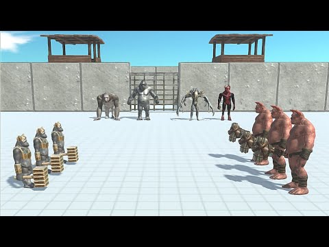 3 VS 3 INFERNALS VS MUTANT PRIMATES + OLD GORO - Animal Revolt Battle Simulator