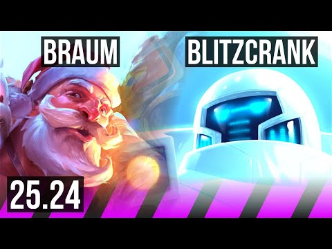 BRAUM & Aurelion Sol vs BLITZCRANK & Veigar (SUP) | EUNE Challenger | 25.24