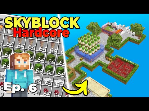 I Built 6 NEW Farms in Skyblock, but it's Hardcore Minecraft Survival