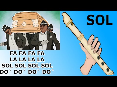 Meme ataud, flauta dulce fácil, tutorial con animación, coffin dance meme, easy flute recorder