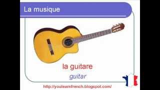 French Lesson 119 - Music Musical instruments Vocabulary - Musique Vocabulaire - Instrumentos musica