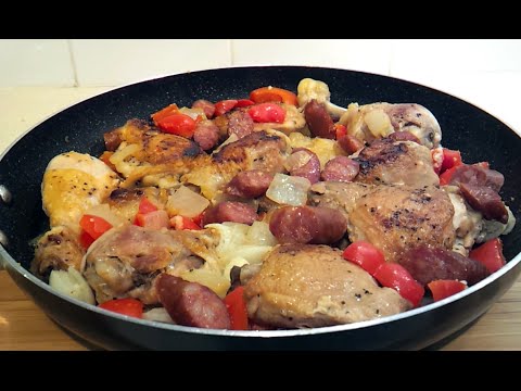 Pan Roasted Chicken With Sausage, Peppers and Onions (Low Carb)