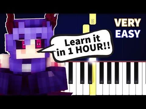 Rainimator - Falling (Minecraft Song) - VERY Easy Piano tutorial (Synthesia)