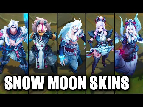 All Snow Moon Skins Spotlight Kayn Ahri Caitlyn Morgana Varus Illaoi (League of Legends)