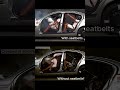 Car Crash Test With And Without Seat Belts