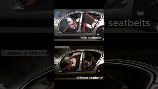 Car Crash Test with and without seat belts