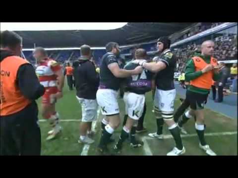 Big Rugby Fight! Double red card!