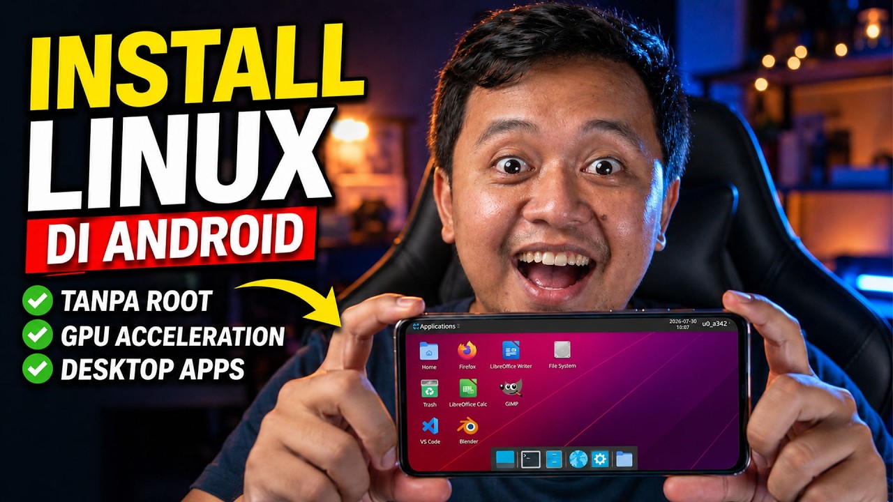 AMAZING! Install LINUX Di Android Tanpa ROOT Support GPU Acceleration