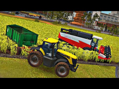 LOAD AND TRANSPORT GIANT HARVESTER & WHEAT WITH CASE TRACTORS AND JCB LOADERS - Farming Simulator 22