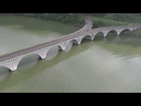 Stanca Piatra Teiului, coada lacului Bicaz - drone view