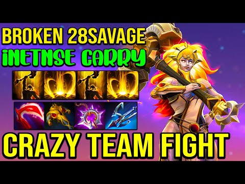 BROKEN 28SAVAGE OFFLANE - DAWN BREAKER - CRAZY TEAM FIGHT - DOTA2 GAMEPLAY