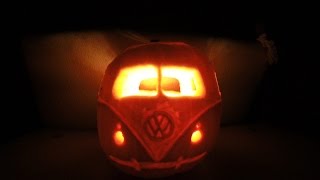 preview picture of video 'How to Carve a Simple VW Camper Van Pumpkin - Halloween Time Lapse'