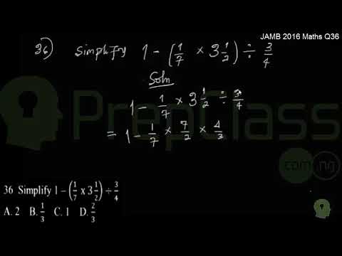 Fractions - JAMB 2016 MATHS Question 36