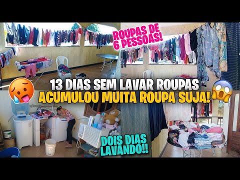 13 DIAS SEM LAVAR ROUPAS🥵ACUMULOU MUITA ROUPA SUJA/LAVANDO ROUPAS DE 6 PESSOAS😱/TRÊS DIAS LAVANDO..