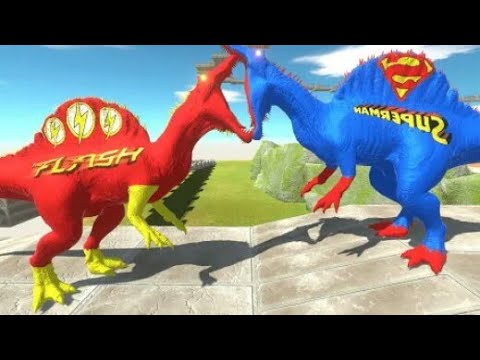 الموت فلاش سبينوصور تسلق محاكاة ثورة الحيوانات معركة FLASH VS SUPERMAN