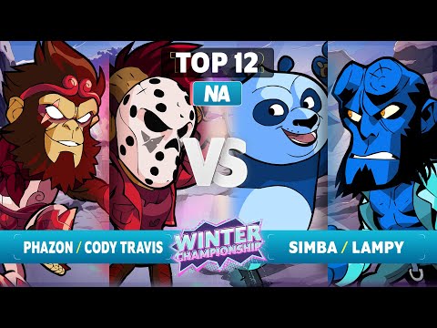 Phazon & Cody Travis vs. Simba & lampy - Top 12 - NA - Brawlhalla Winter Championship 2023