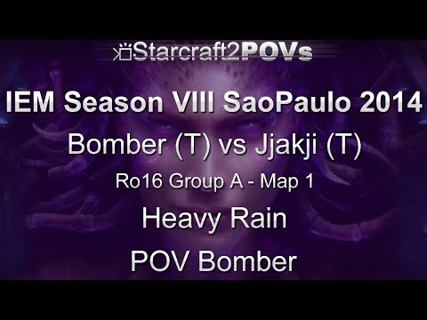 SC2 HotS - IEM VIII SaoPaulo 2014 - Bomber vs Jjakji - Group A - Map 1 - Heavy Rain - Bomber