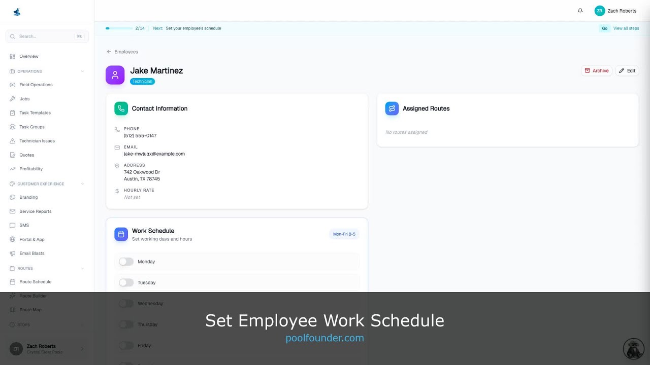 Set Employee Work Schedule