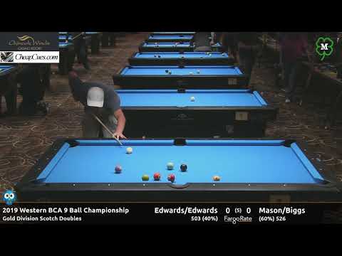 Edwards/Edwards vs Mason/Biggs - Gold Scotch Doubles - 2019 Western BCA 9 Ball Championship