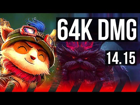TEEMO vs ORNN (TOP) | 64k DMG, 900+ games, Dominating | EUW Master | 14.15