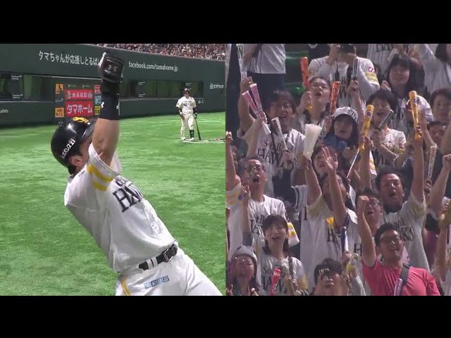 【4回裏】「熱男!!」 ホークス・松田宣 このシリーズ初ヒットはHR!! 2018/10/15 パーソル CS パ 1st H-F