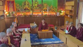 The students of Dromo Labrang learn to recite religious hymns on every Monday.