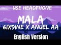 6ix9ine, Anuel AA - MALA ( Lyrics /  letra / English / English Version )