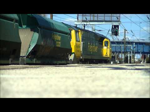 Freightliner Class 70004 working Tunstead-Eggborough stone - Doncaster 03/04/13