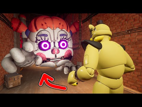 What if you Hide into GOLDEN FREDDY from CIRCUS BABY Chasing? – FNAF Security Breach