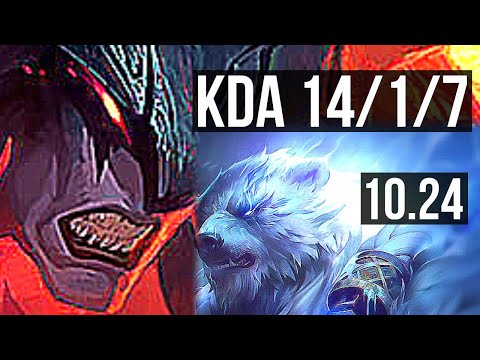 AATROX vs VOLIBEAR (TOP) | 14/1/7, Legendary, 6 solo kills, 600+ games | EUW Diamond | v10.24