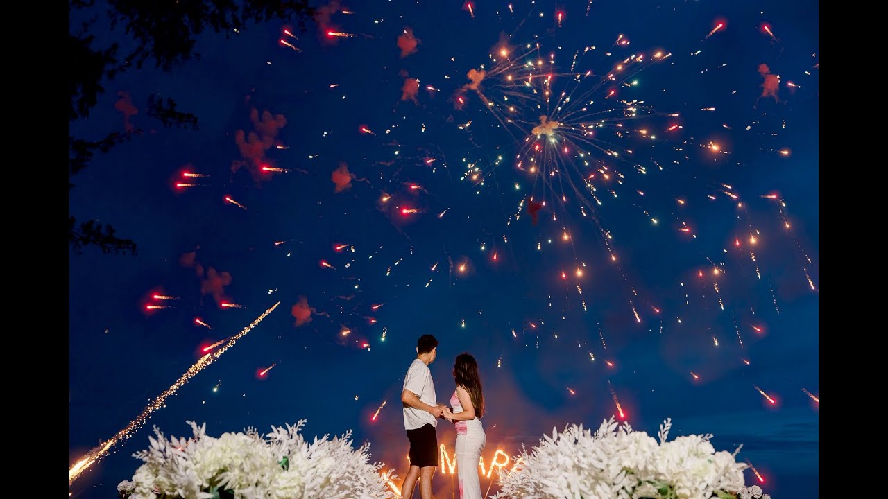Amazing Surprise Beach Marriage Proposal with Fireworks in Phuket by BESPOKE EXPERIENCES THAILAND