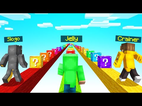 Minecraft Rainbow Parkour: Insane Race with Lucky Blocks!