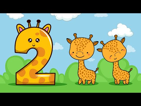 Aprenda os números de 1 a 10 - Quantidade - Contando girafas - Educação infantil - Vídeo educativo