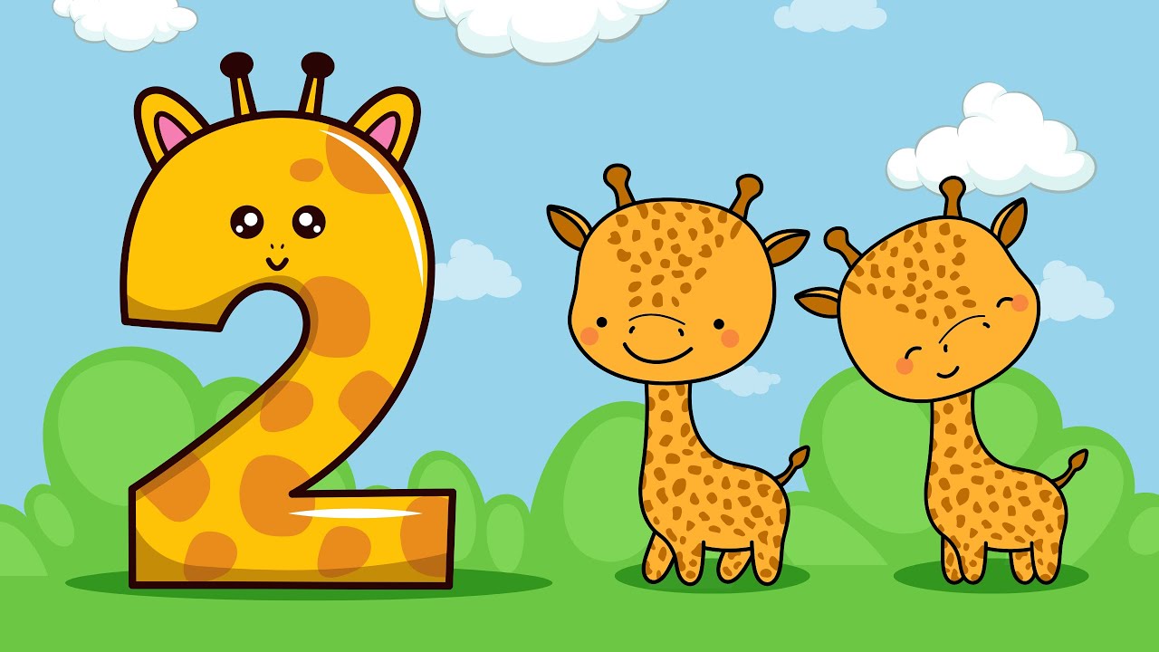 Aprenda os números de 1 a 10 - Quantidade - Contando girafas - Educação infantil - Vídeo educativo
