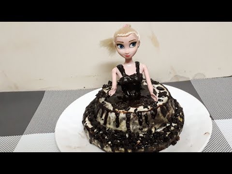 Homemade Chocolate Doll Cake | How to Decorate homemade cake | Eggless Chocolate Cake Recipe