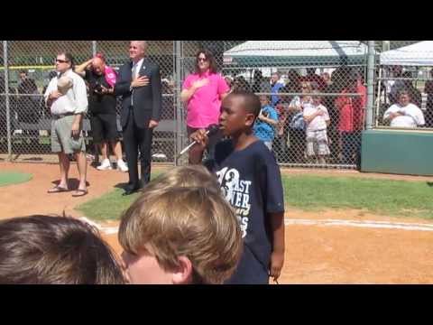National Anthem- Cal Ripken Regional Tournament for 9 yr olds- Quintavious Johnson