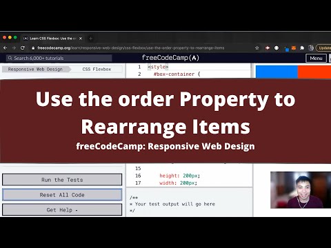 Use the order Property to Rearrange Items (CSS Flexbox) freeCodeCamp tutorial