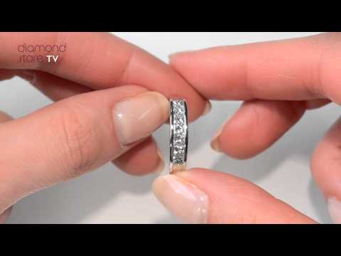 FT35-322JUA - Gorgeous 18K Gold Princess Diamond Half Eternity Ring 1.00CT H/SI