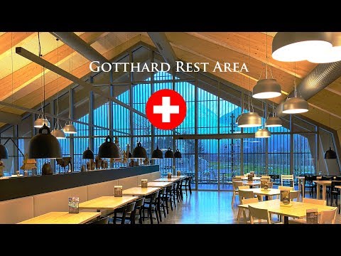 Coolster Rastplatz der Schweiz in der Nähe des Gotthardtunnels.