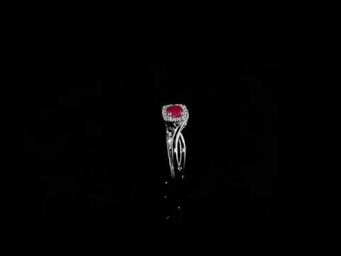 Ruby Ring with Diamonds in 10K White Gold | MyJewelryBox