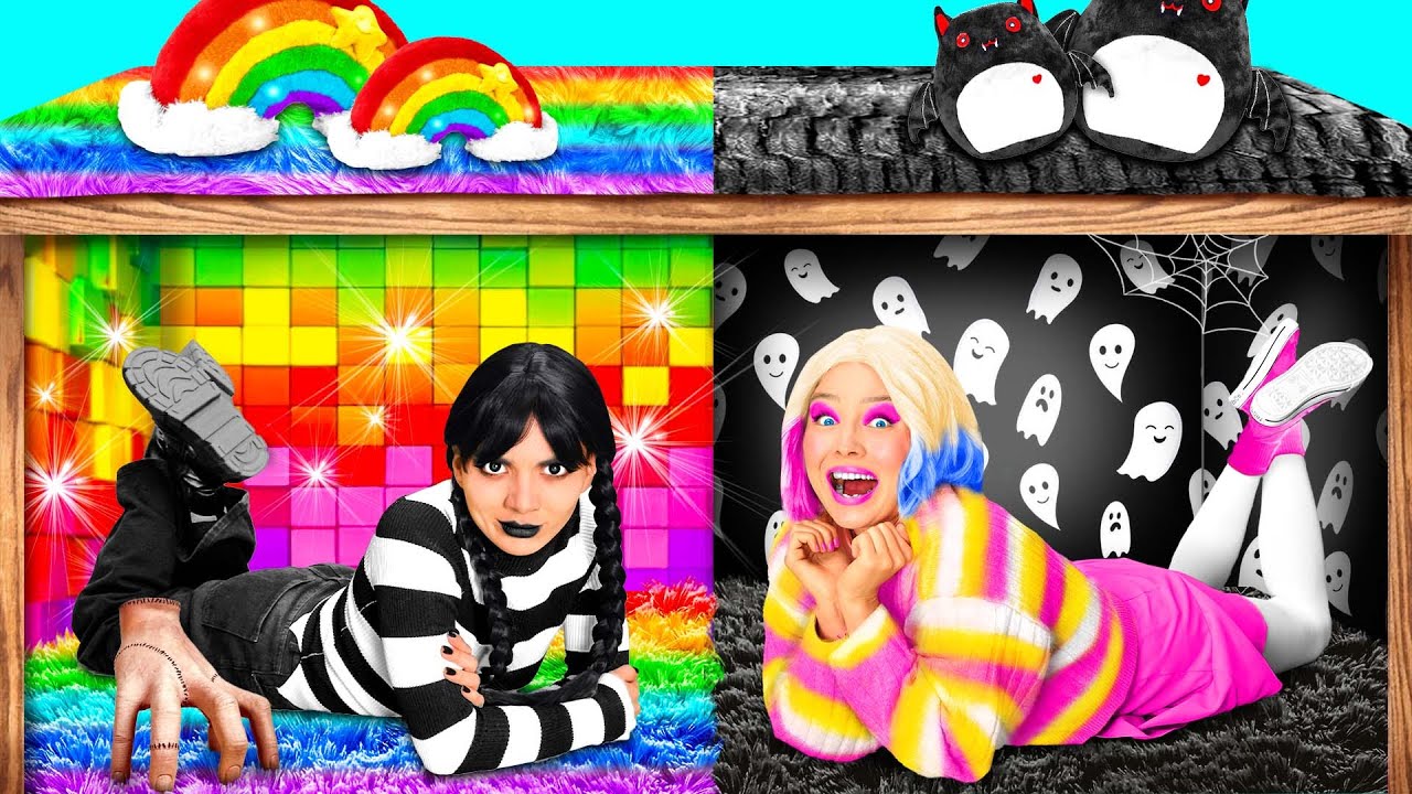 ベッドの下の秘密の部屋と Wednesday Addams | 面白いシチュエーション そして失敗する DuKoDu Challenge