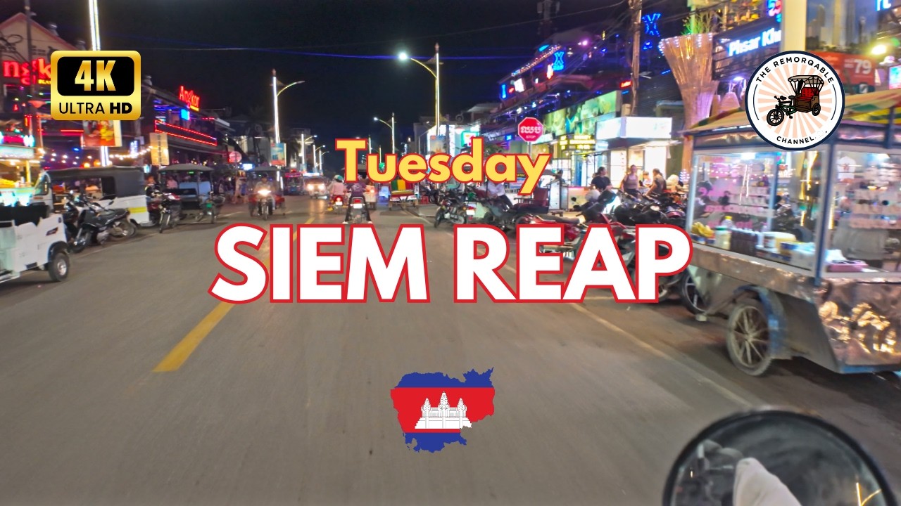 Tuesday Night Drive in Siem Reap 🇰🇭 | Street Life &amp; Night Vibes