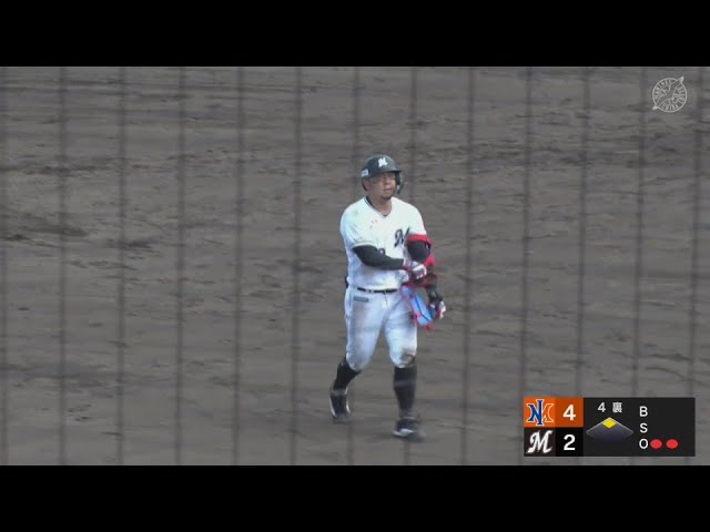 【ファーム】しっかりと捉えた!! マリーンズ・大下誠一郎 2点差に迫るタイムリーヒット!!  2024年6月29日 千葉ロッテマリーンズ 対 オイシックス新潟アルビレックスBC