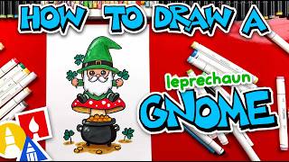 How To Draw A Leprechaun Gnome Sitting On A Mushroom