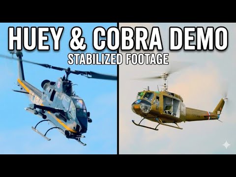 UH-1 Huey & AH-1 Cobra | Stabilized Footage | Sky Soldiers Demonstration |  2024 Lake Cumberland