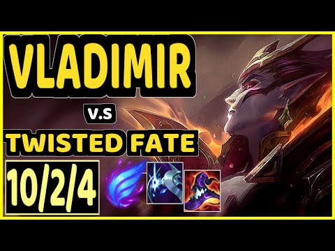 ELITE500 (VLADIMIR) vs TWISTED FATE - QUADRAKILL 10/2/4 KDA MID CHALLENGER GAMEPLAY - EUW