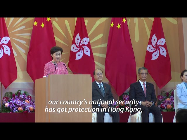 Hong Kong leader hails ‘return to peace’, anniversary protests banned