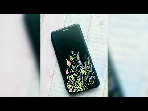 Чехол-книжка с рисунком для Samsung Galaxy A10 (2019) A105 Чёрный :: Цветочная идиллия (принт 382) - фото 1 - id-p2229204752